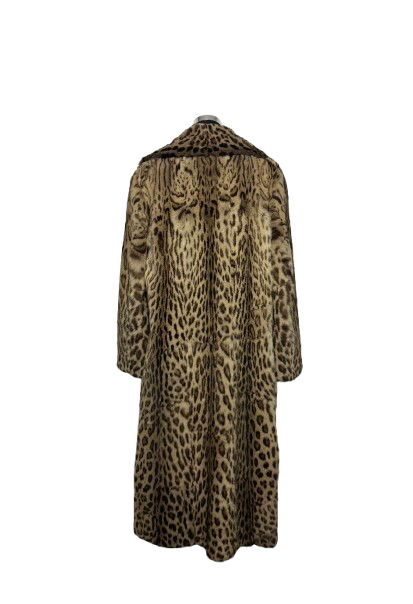 Cappotto Vintage in Pelliccia di Lince Boreale con Cintura