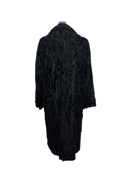 Cappotto Vintage in Astrakan Nero Marezzato