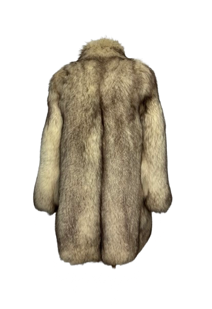Cappotto Vintage in Pelliccia di Volpe della Groenlandia Crema