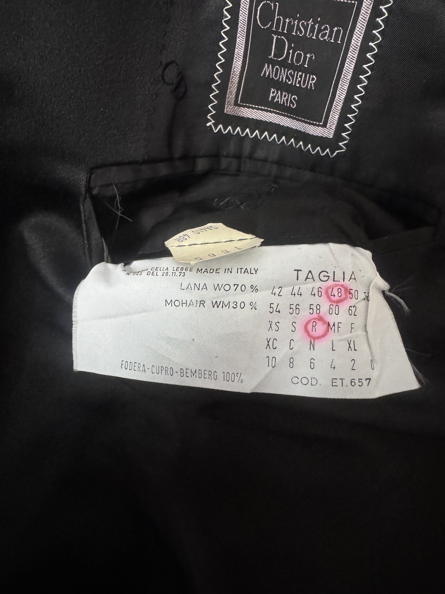 Blazer Christian Dior Monsieur Paris nero smoking