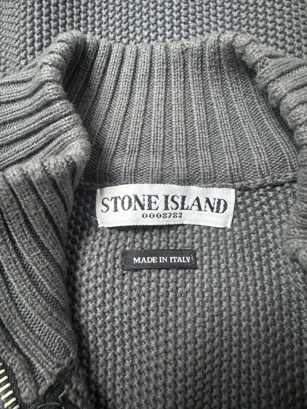 Maglione mezza zip Stone Island grigio