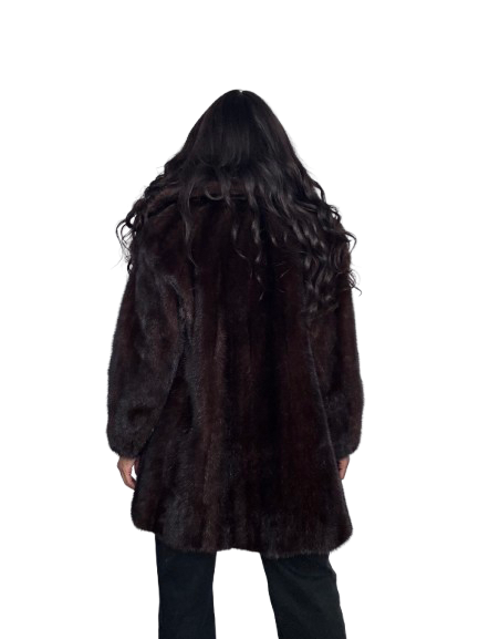 Cappotto Vintage in Pelliccia di Visone Mogano