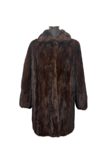 Cappotto Vintage in Pelliccia di Visone Mogano