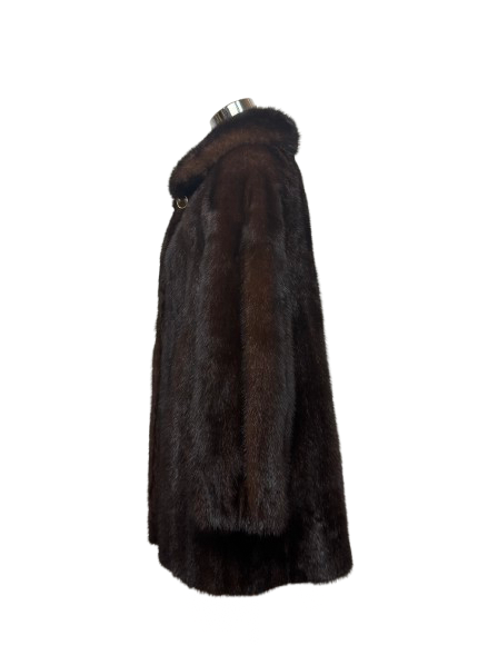 Cappotto Vintage in Pelliccia di Visone Mogano
