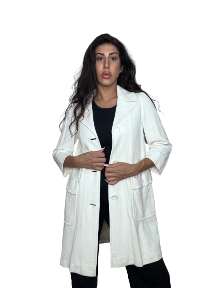 Cappotto M Missoni Bianco Panna in Seta
