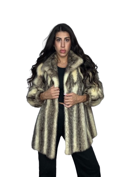 Cappotto Vintage in Pelliccia di Visone Tundra