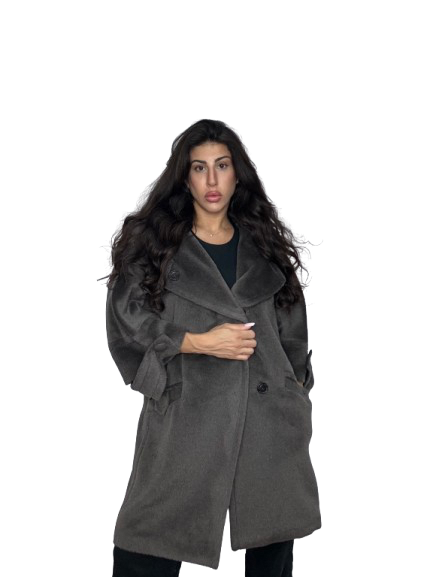 Cappotto Iceberg Grigio Tortora in Lama e Lana