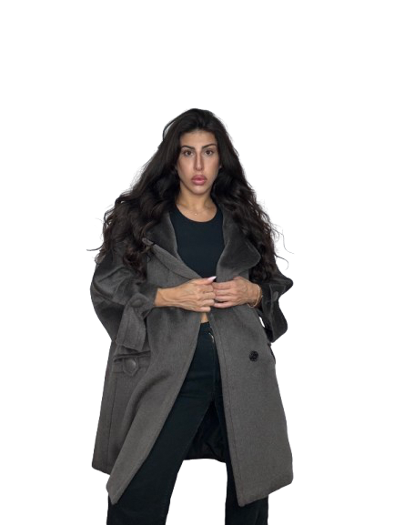 Cappotto Iceberg Grigio Tortora in Lama e Lana