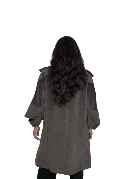 Cappotto Iceberg Grigio Tortora in Lama e Lana