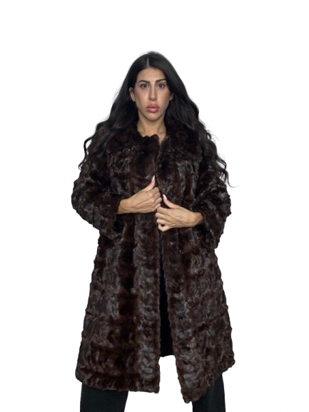 Cappotto Vintage in Pelliccia di Visone Moka