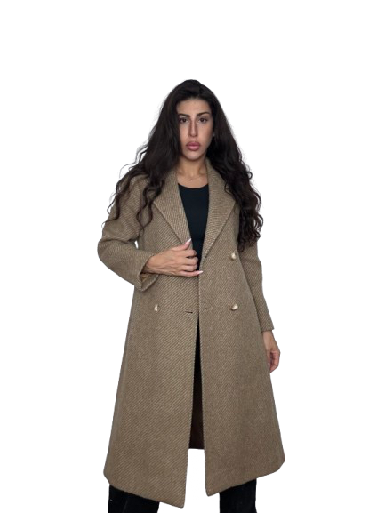 Cappotto MaxMara Beige Spinato in Lana
