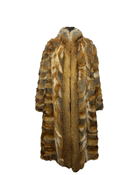 Cappotto Vintage in Pelliccia di Volpe Tigrata Savana