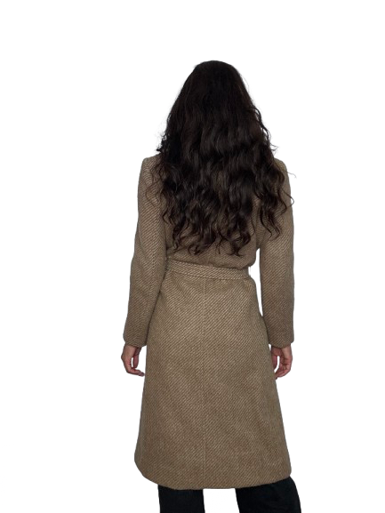 Cappotto MaxMara Beige Spinato in Lana