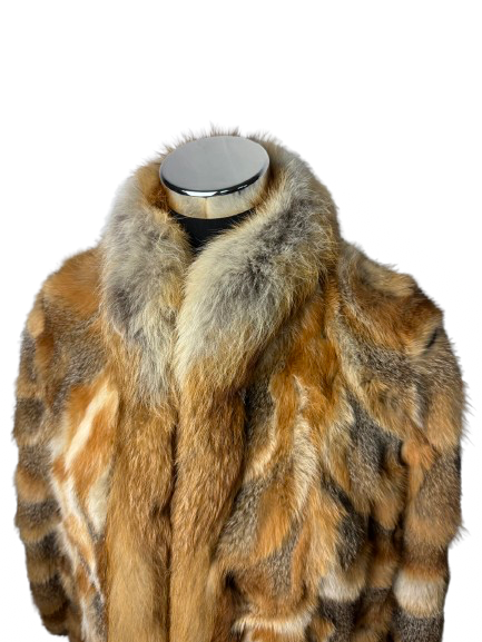Cappotto Vintage in Pelliccia di Volpe Tigrata Savana