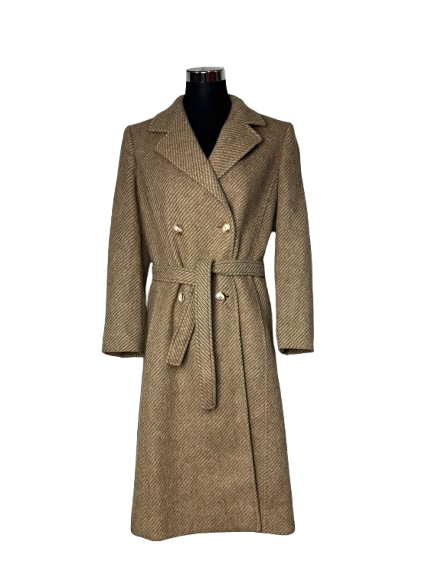Cappotto MaxMara Beige Spinato in Lana