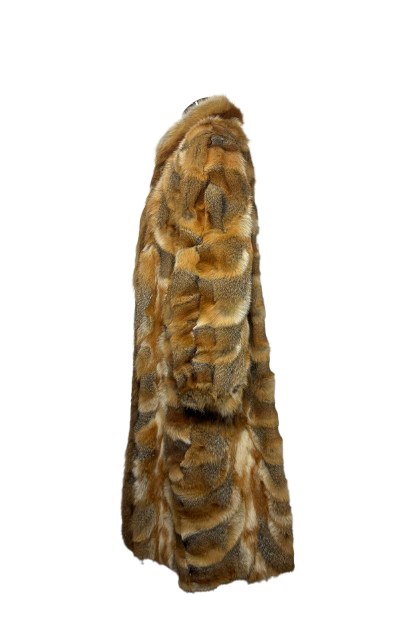Cappotto Vintage in Pelliccia di Volpe Tigrata Savana