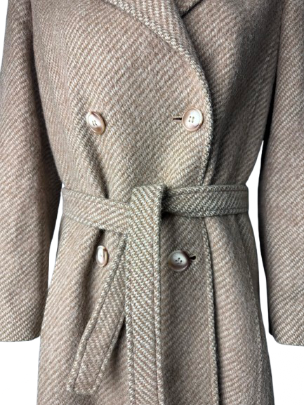 Cappotto MaxMara Beige Spinato in Lana