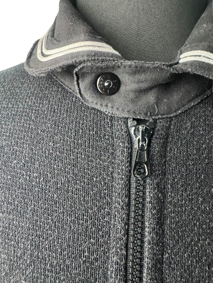 Maglione collo a righe con zip Stone Island nero