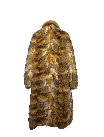 Cappotto Vintage in Pelliccia di Volpe Tigrata Savana