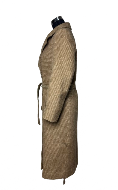 Cappotto MaxMara Beige Spinato in Lana
