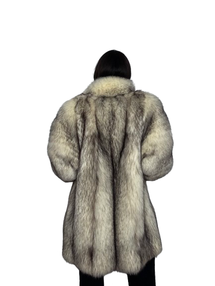 Cappotto Vintage in Pelliccia di Volpe della Groenlandia Perla