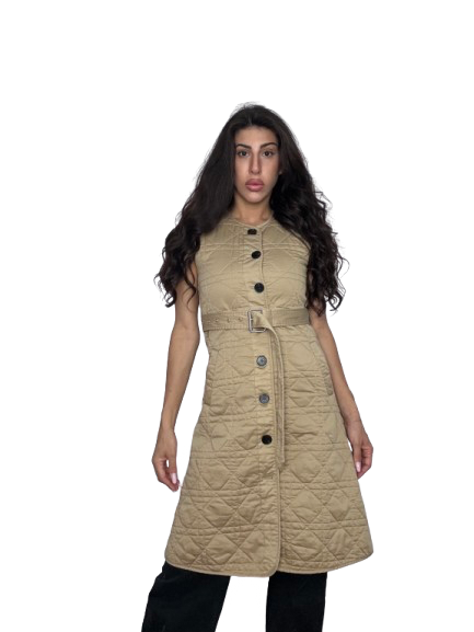 Gilet Christian Dior Beige Trapuntato in Cotone