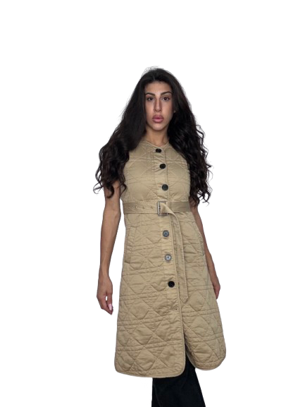 Gilet Christian Dior Beige Trapuntato in Cotone