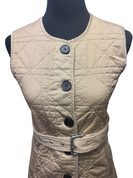 Gilet Christian Dior Beige Trapuntato in Cotone