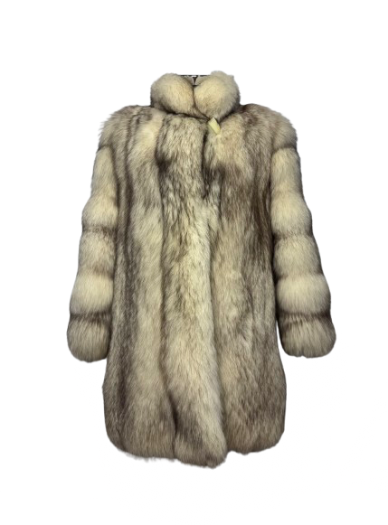 Cappotto Vintage in Pelliccia di Volpe della Groenlandia Perla