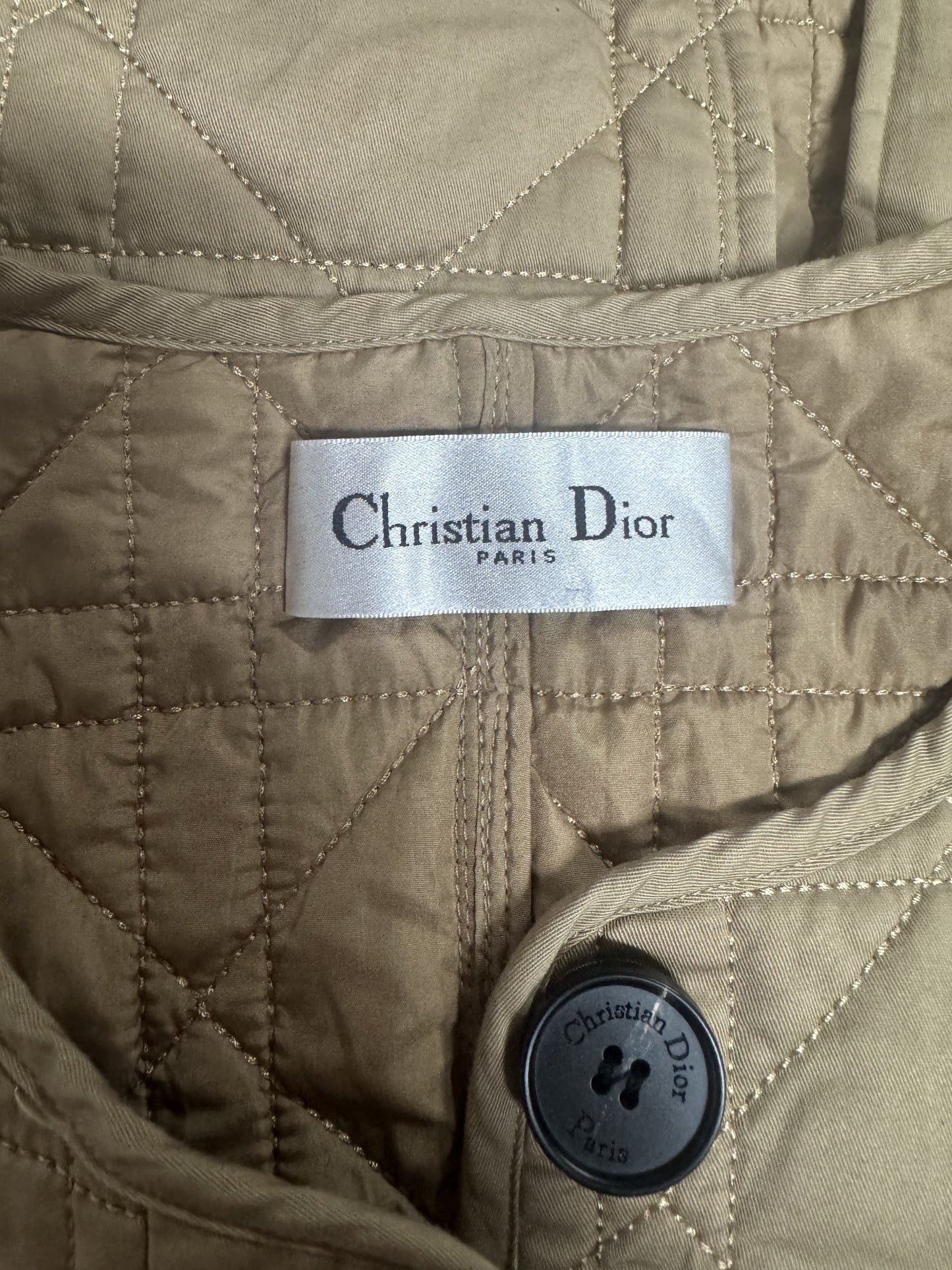Gilet Christian Dior Beige Trapuntato in Cotone