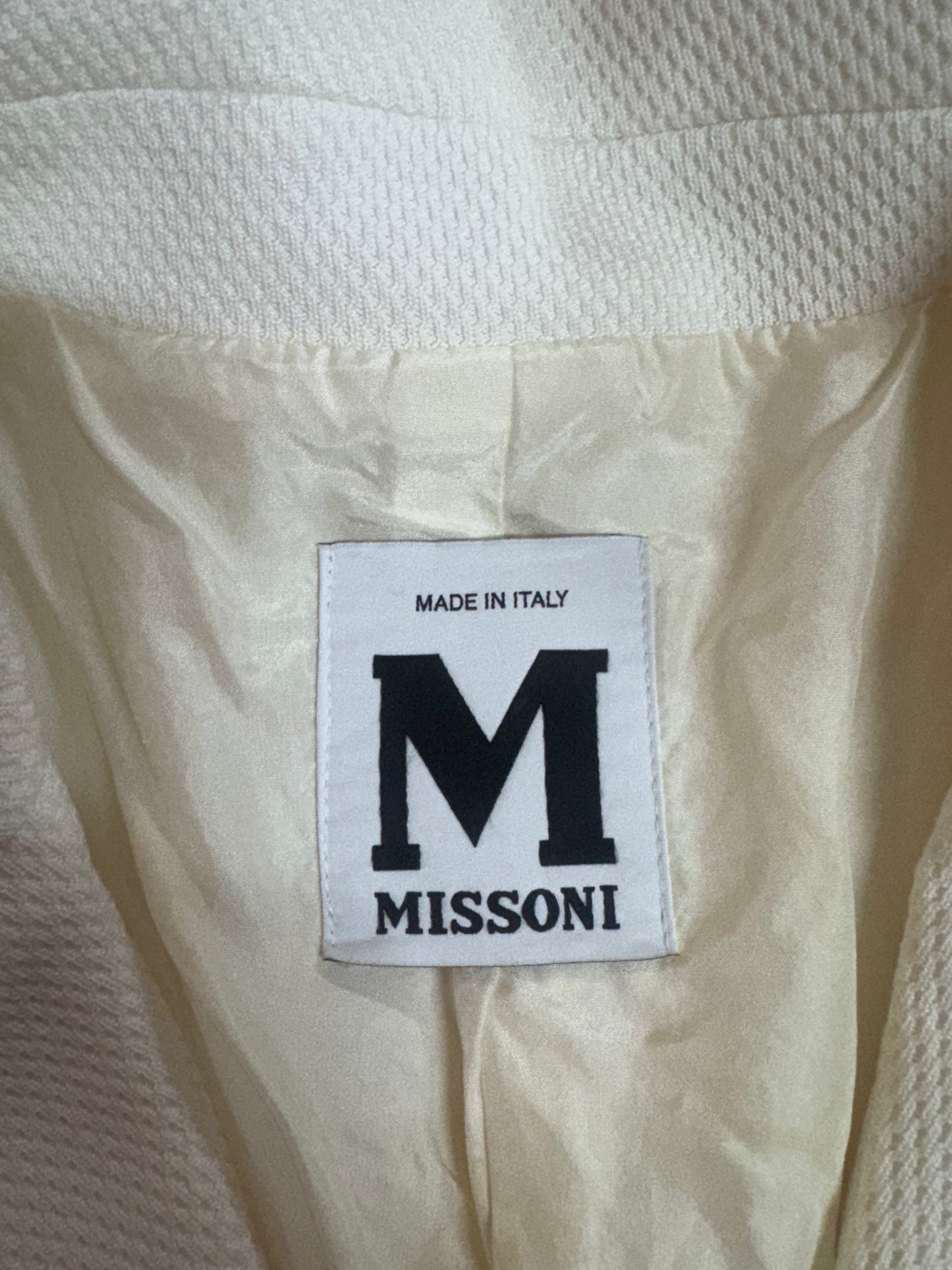 Cappotto M Missoni Bianco Panna in Seta