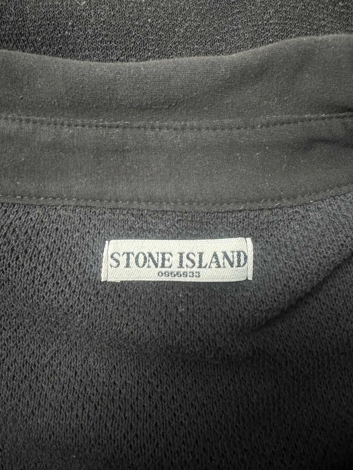 Maglione collo a righe con zip Stone Island nero