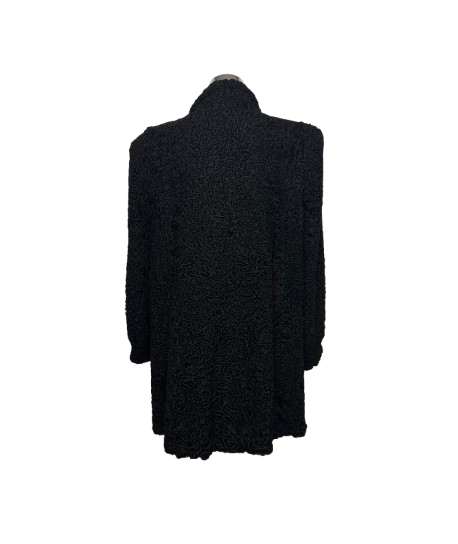 Cappotto Vintage in Pelliccia di Astrakan Nero