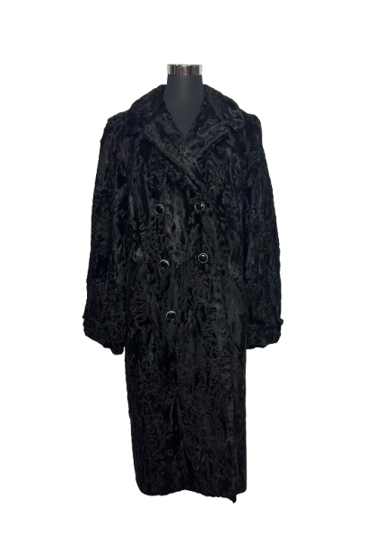 Cappotto Vintage in Astrakan Nero Marezzato