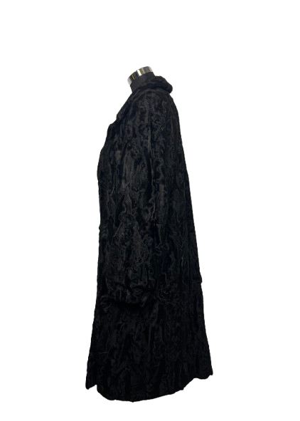 Cappotto Vintage in Astrakan Nero Marezzato