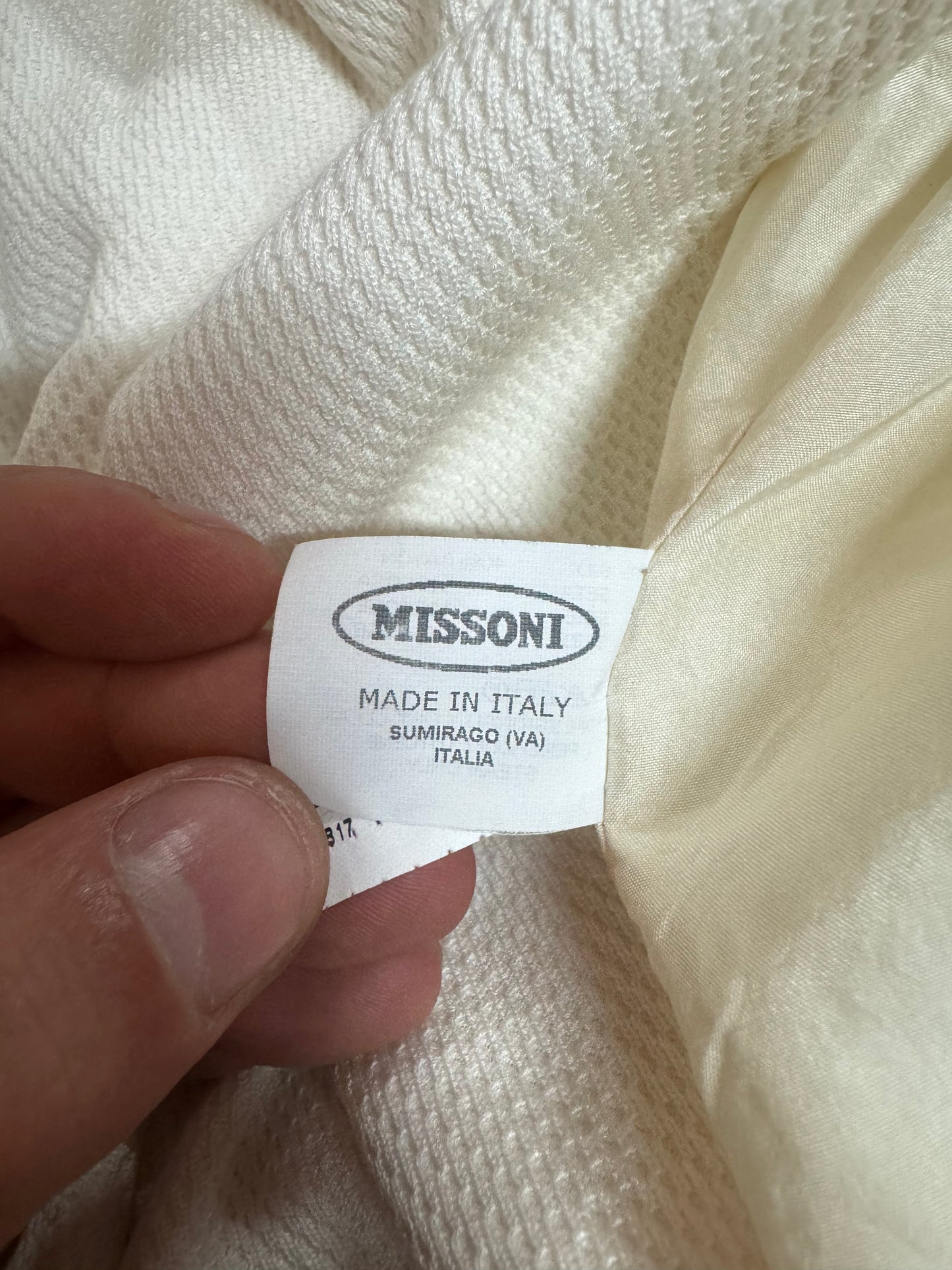 Cappotto M Missoni Bianco Panna in Seta