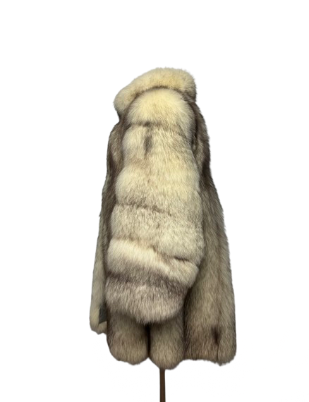 Cappotto Vintage in Pelliccia di Volpe della Groenlandia Perla