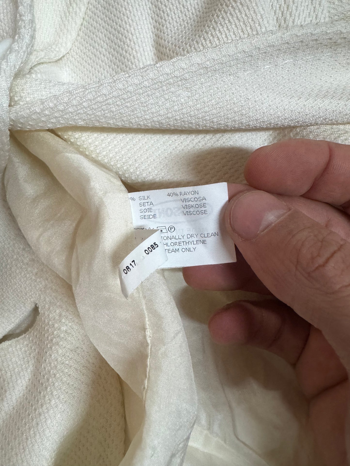 Cappotto M Missoni Bianco Panna in Seta