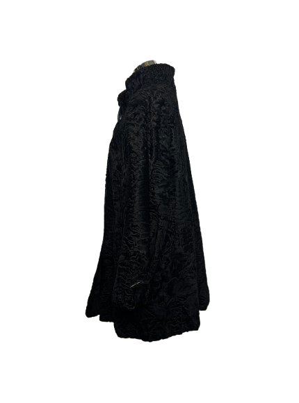 Cappotto Lungo Vintage in Astrakan Nero
