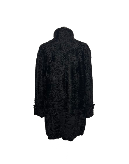 Cappotto Lungo Vintage in Astrakan Nero