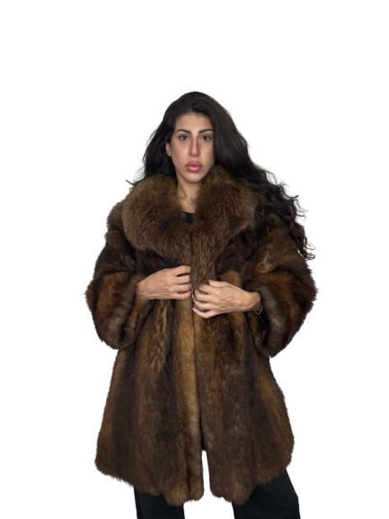 Cappotto Vintage in Pelliccia di Opossum