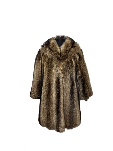 Cappotto Vintage in Pelliccia di Marmotta Marrone