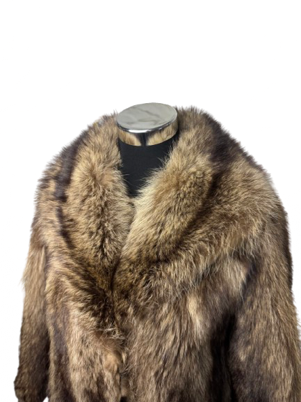 Cappotto Vintage in Pelliccia di Marmotta Marrone