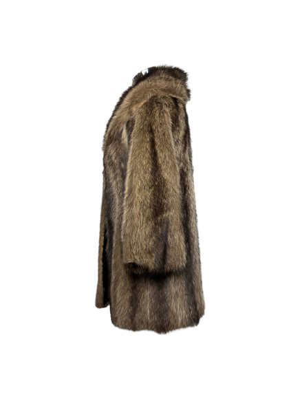 Cappotto Vintage in Pelliccia di Marmotta Marrone