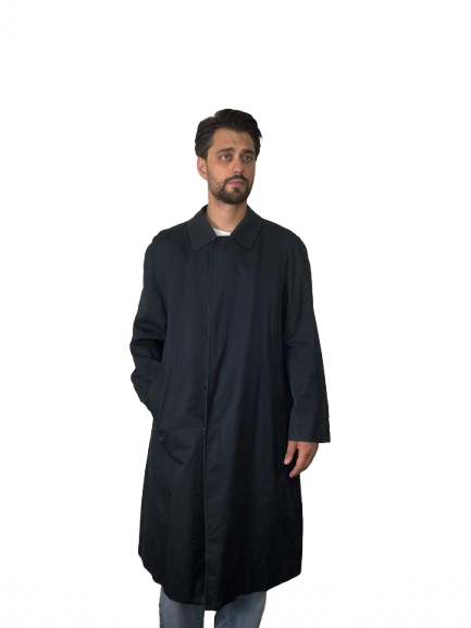 Trench Aquascutum Blu Navy in Cotone