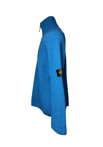 Maglione mezza zip Stone Island celeste