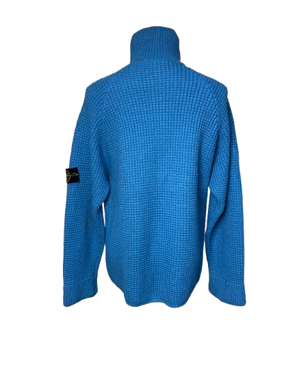 Maglione mezza zip Stone Island celeste