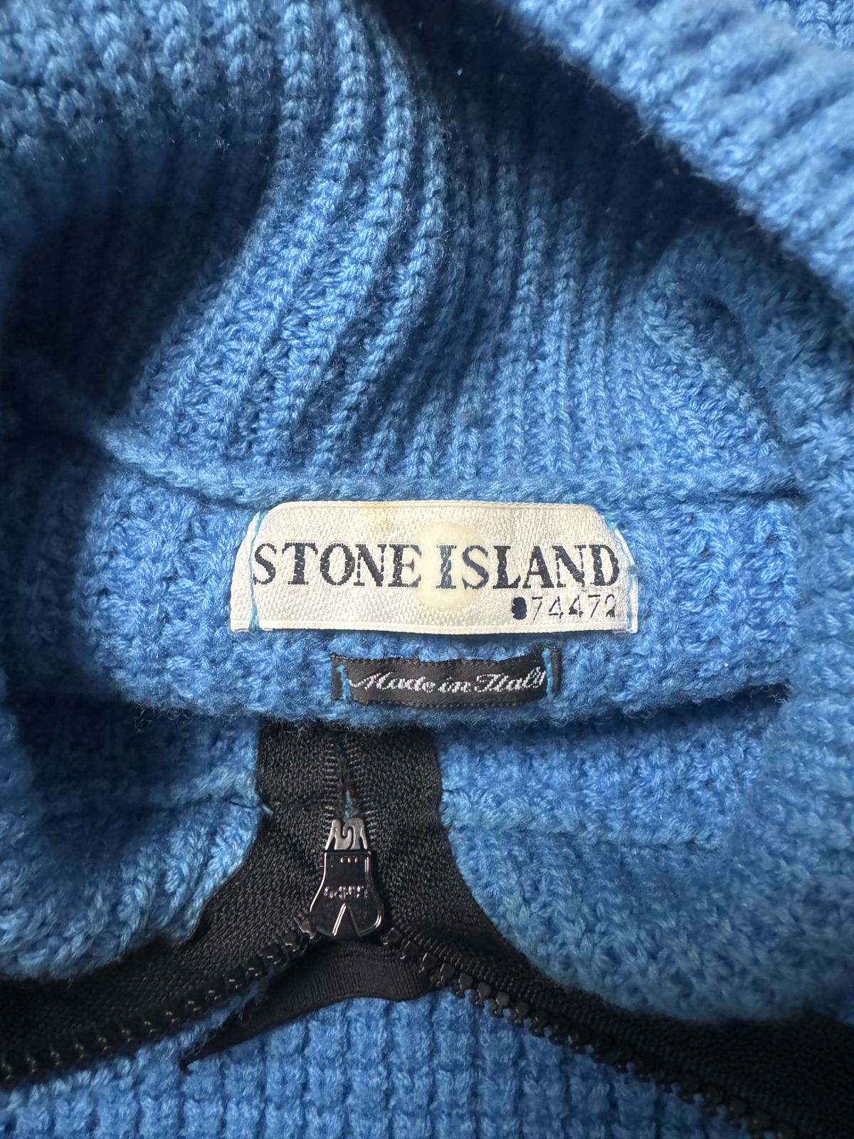 Maglione mezza zip Stone Island celeste