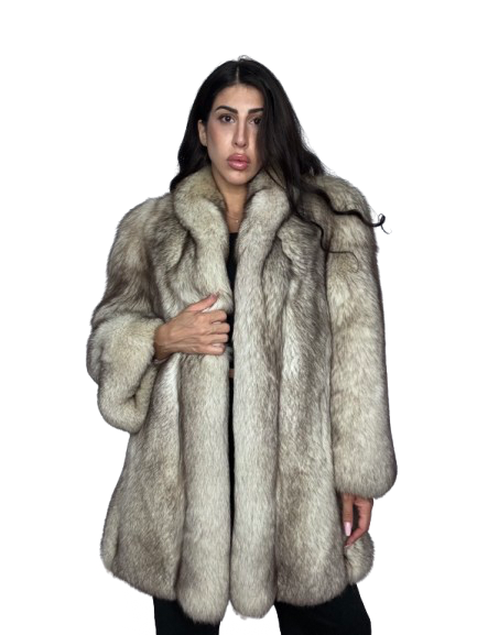 Cappotto Vintage in Pelliccia di Volpe della Groenlandia Crystal