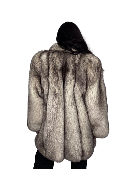 Cappotto Vintage in Pelliccia di Volpe della Groenlandia Crystal